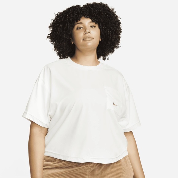 Nike Women's Sportswear Everyday Modern Woven Boxy crop Top white cream size M - Picture 6 of 10